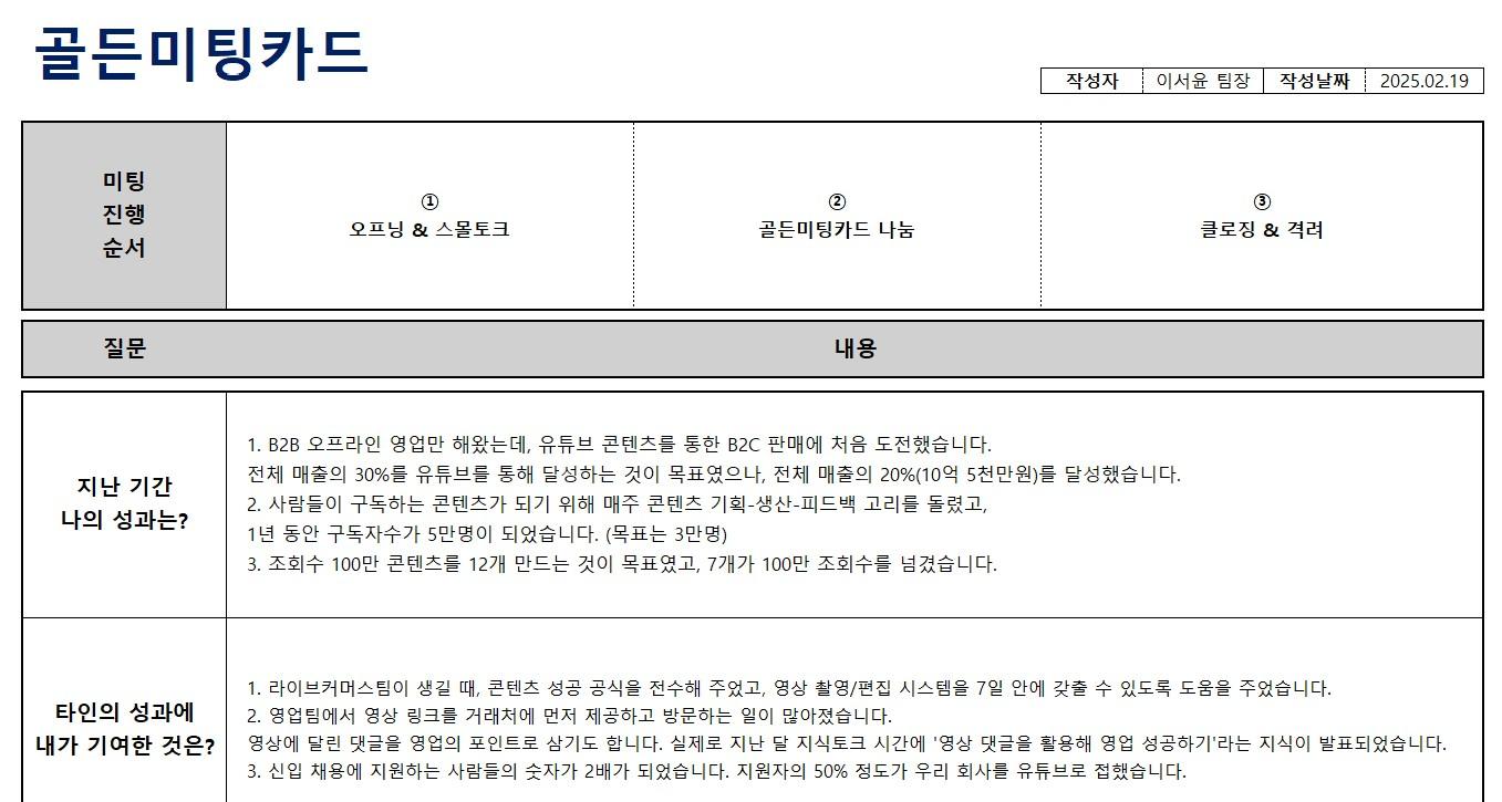 골든미팅카드