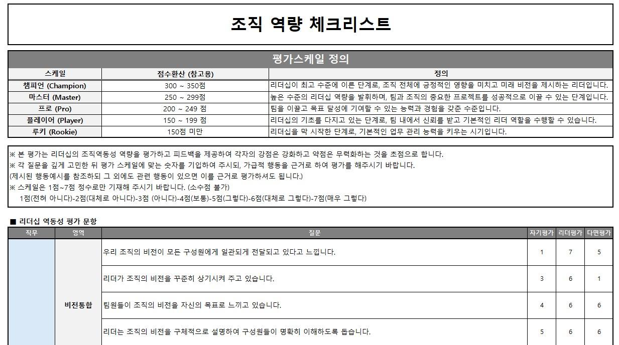 조직 역량 체크리스트 이미지