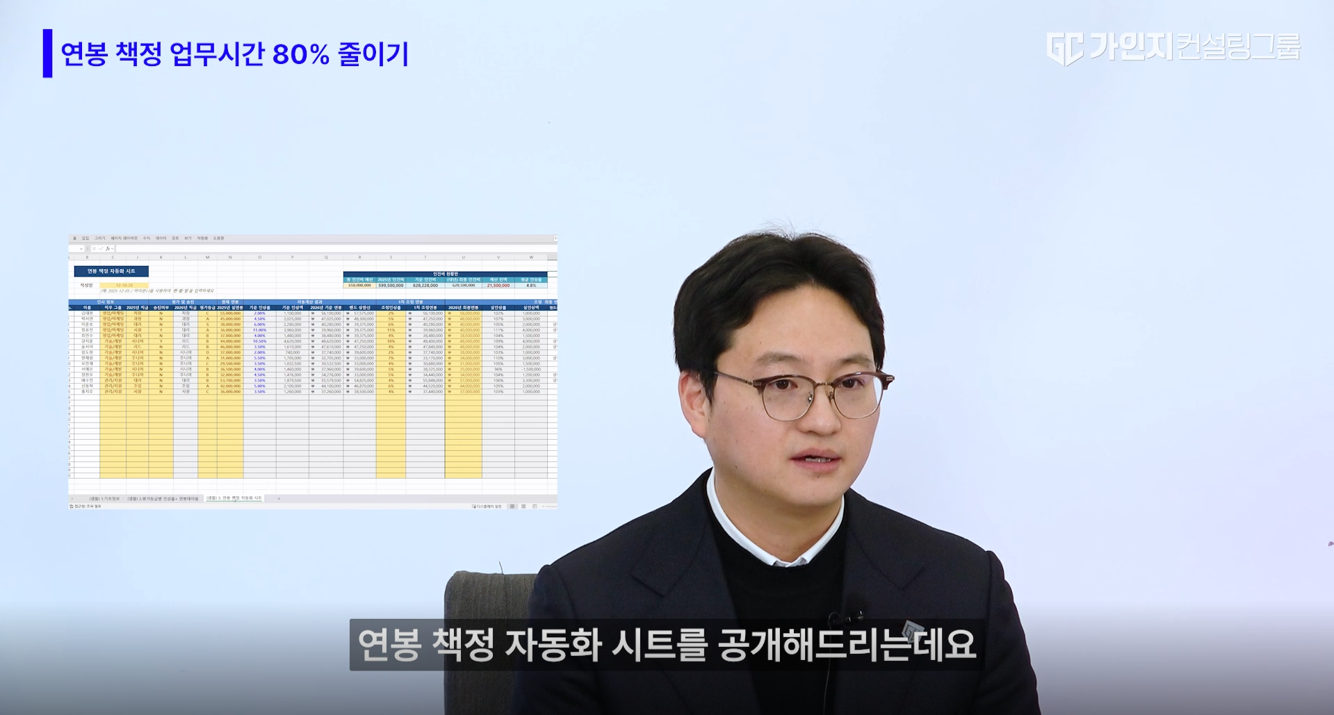 중소기업 연봉책정 자동화엑셀시트 