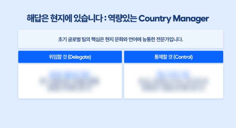 현지 문화와 언어에 능통한 컨트리 매니저 활용 시 권한 위임과 핵심 가치 통제 전략 가이드